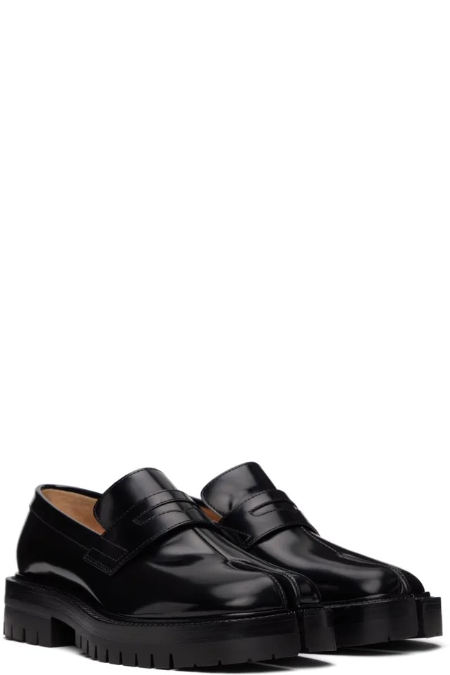 Maison Margiela Black Tabi Loafers, photo 4 of 5 from SSENSE