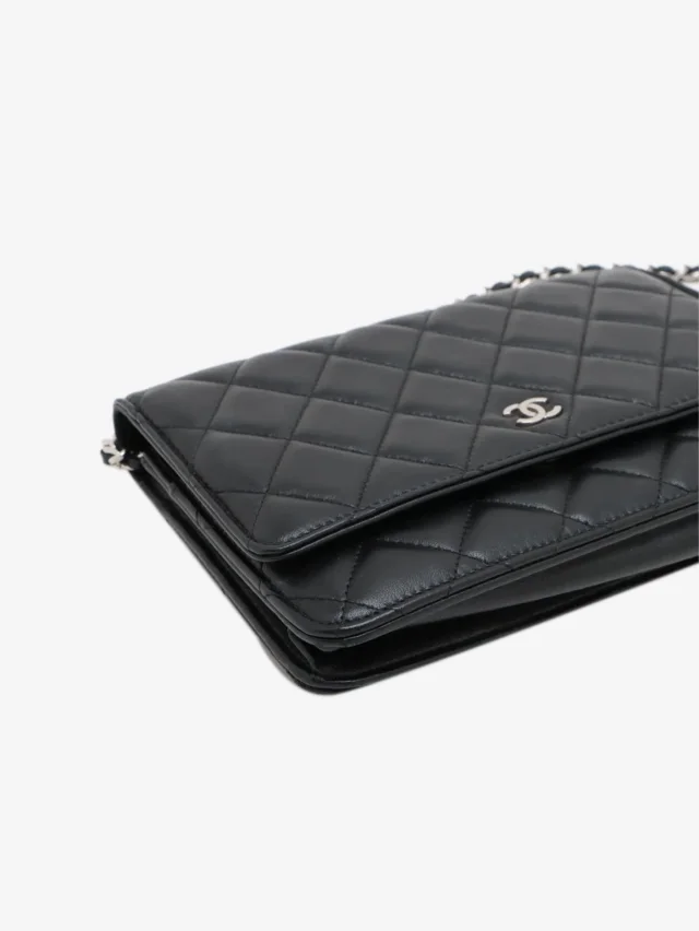 Chanel Black 2020 lambskin quilted Wallet on Chain in Black Lambskin from Sign of the Times, photo 15 of 16