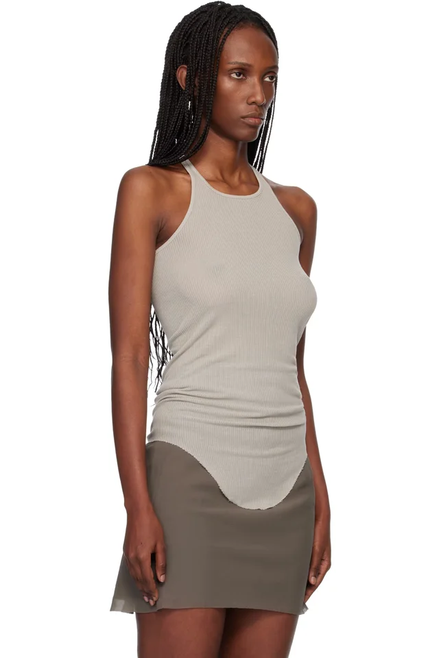 Rick Owens Off-White Temple Basic Rib Tank Top, photo 2 of 4 from SSENSE