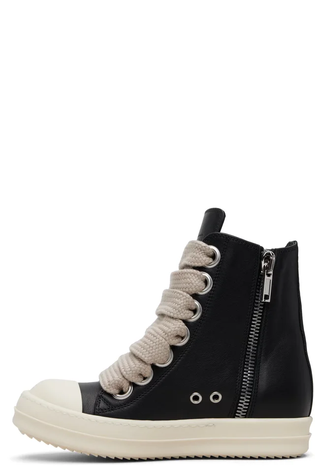 Rick Owens Black Temple Jumbolace Sneakers, photo 3 of 5 from SSENSE