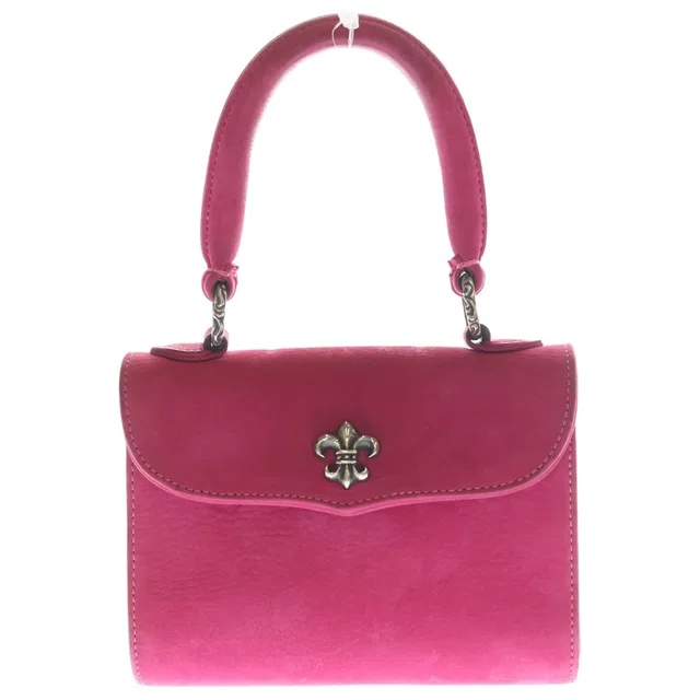 Chrome Hearts Doc Adams BS Flare Motif Nubuck Suede Leather Handbag Pink in Pink Suede from The Reluxe