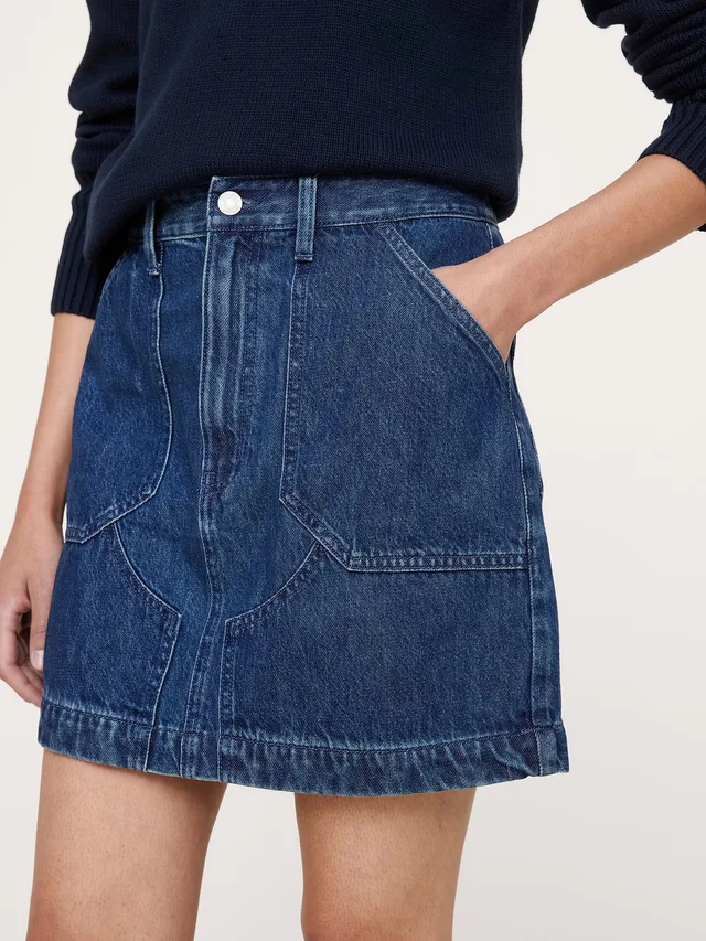 Banana Republic Denim Mini Skirt in Indigo Blue, photo 3 of 3 from Banana Republic (Canada)