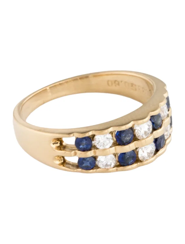 Mikimoto 18K Diamond & Sapphire Band in multicolor from The RealReal