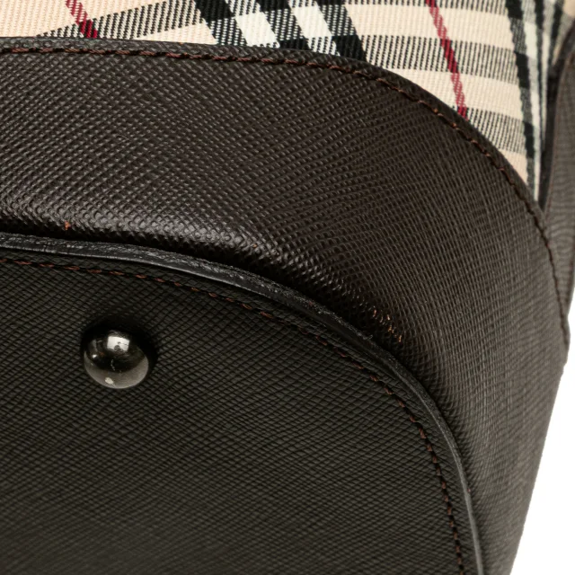 Beige Burberry Nova Check Canvas Shoulder Bag in Beige Canvas from Designer Revival, photo 9 of 13