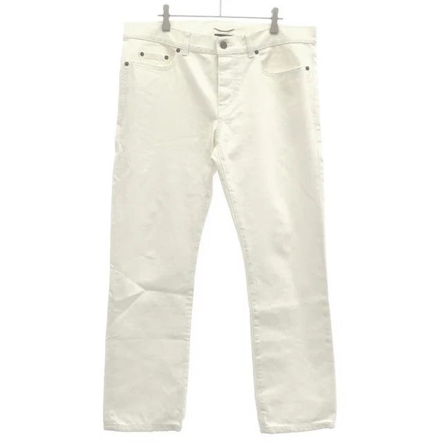 Saint Laurent Sl Lw Denim Pants White 32 in White Denim from The Reluxe