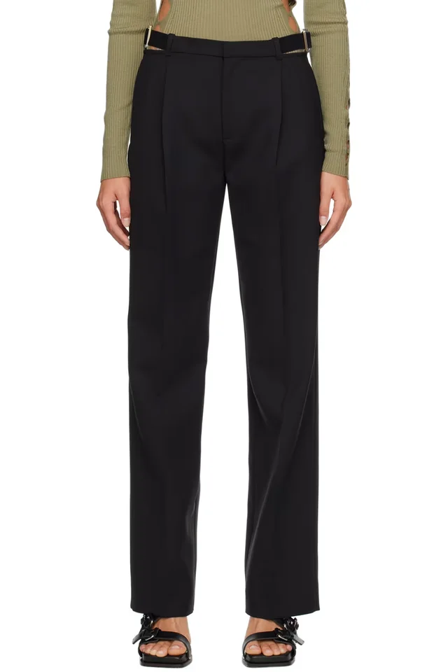 Dion Lee Black Safety Slider Trousers, image 1 of 1 from SSENSE