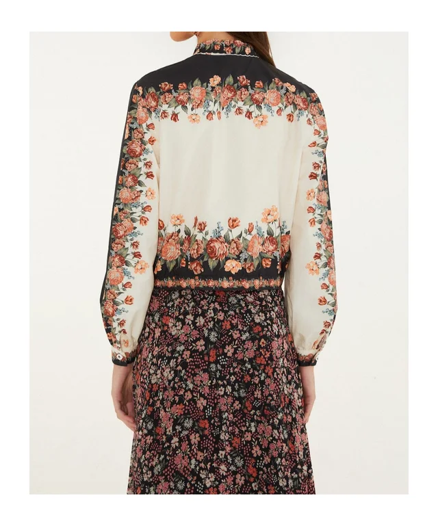 Farm Rio Floral Print Button-Up Top, photo 2 of 4 from SENSER