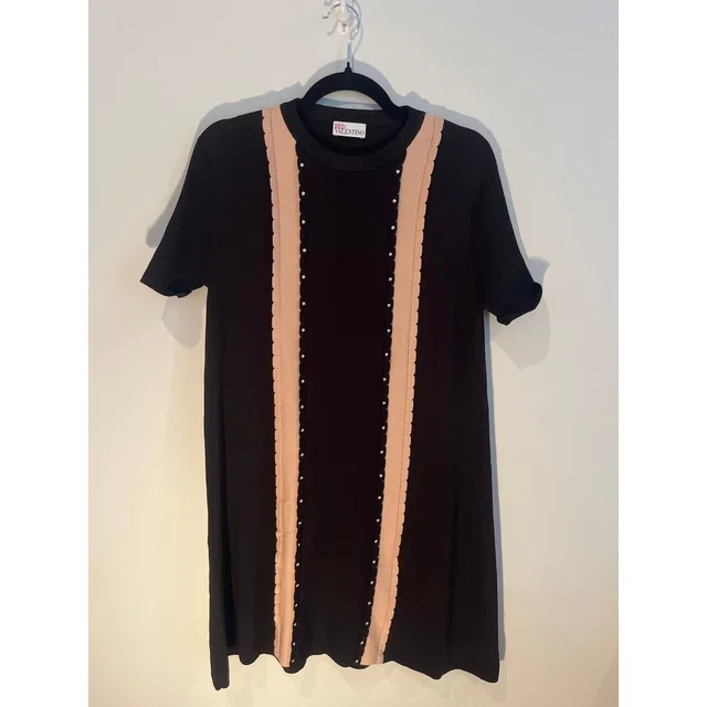 REDValentino Studded Detail T-Shirt Dress. Size L in black|pink from Poshmark