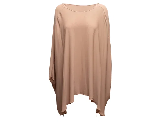 Tan Valentino Silk Dolman Sleeve Blouse Size IT 42 in Brown Silk from Designer Revival