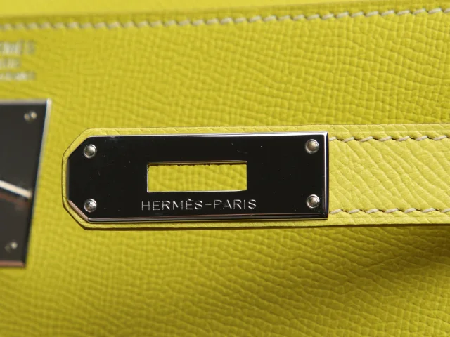 Hermès Lime Epsom and Gris Perle Candy Collection Kelly 32 in Grey Epsom leather from Ann's Fabulous Finds, photo 8 of 11