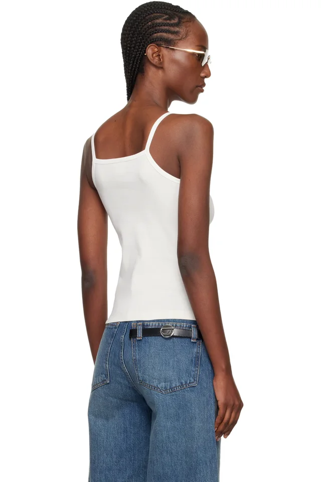 Courrèges Off-White Contrast Tank Top, photo 3 of 4 from SSENSE