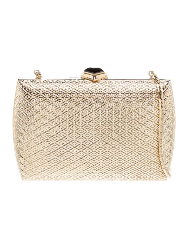 Judith Leiber Metal Minaudière in gold Leather from The RealReal