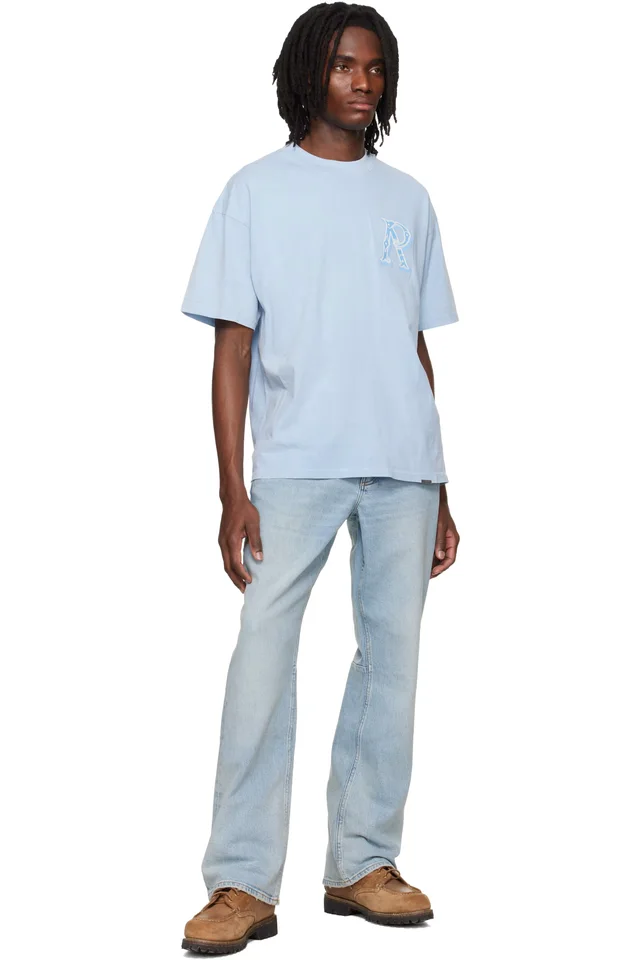 Represent Blue Western Initial T-shirt, photo 4 of 4 from SSENSE