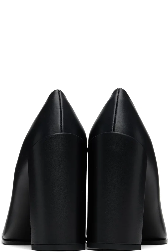 ALAÏA Black Shiny Calf 90 Heels, photo 2 of 4 from SSENSE