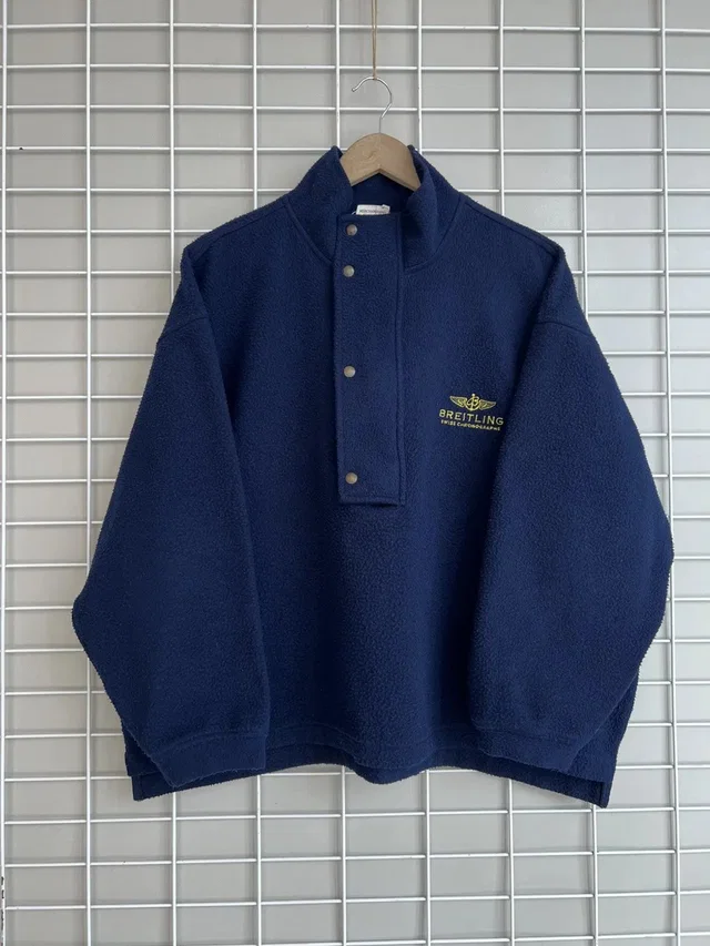Breitling Vintage Swiss Chronographs Fleece Snap Pullover Size L/Xl in blue from Grailed