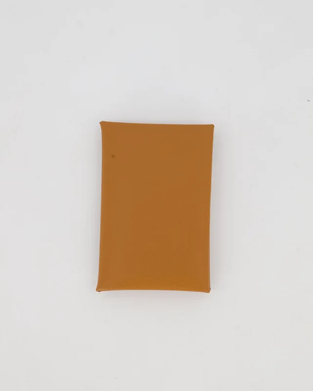 Hermès Calvi Verso Card Holder in Gold Epsom leather from Sellier, photo 9 of 9