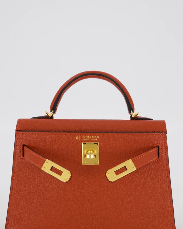 Hermès HSS Mini Kelly II 20 Bag in Blue Goatskin from Sellier, photo 16 of 24