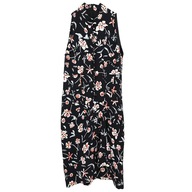 Chanel 1997SS Floral Silk Sleeveless Dress #38 in Silk from AMORE Vintage Tokyo