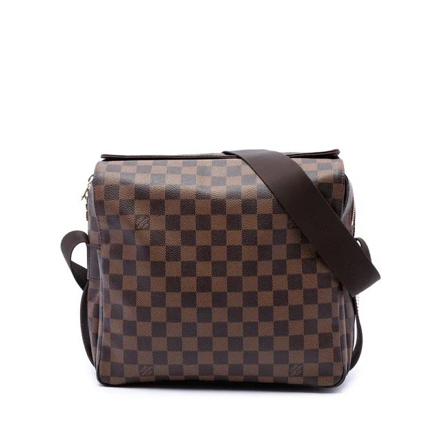 Brown Louis Vuitton Damier Ebene Naviglio Crossbody Bag in Brown Canvas from Designer Revival