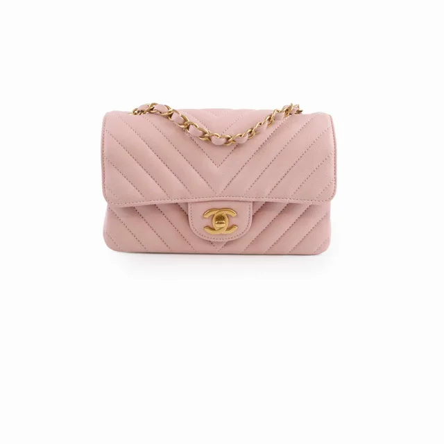 Chanel Mini Rectangular Chevron GHW in Calfskin from The Purse Affair