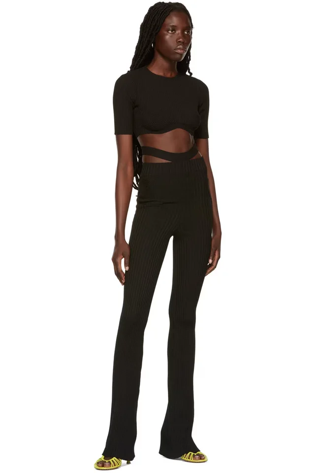 ANDREĀDAMO Black Cropped Sweater, photo 4 of 4 from SSENSE