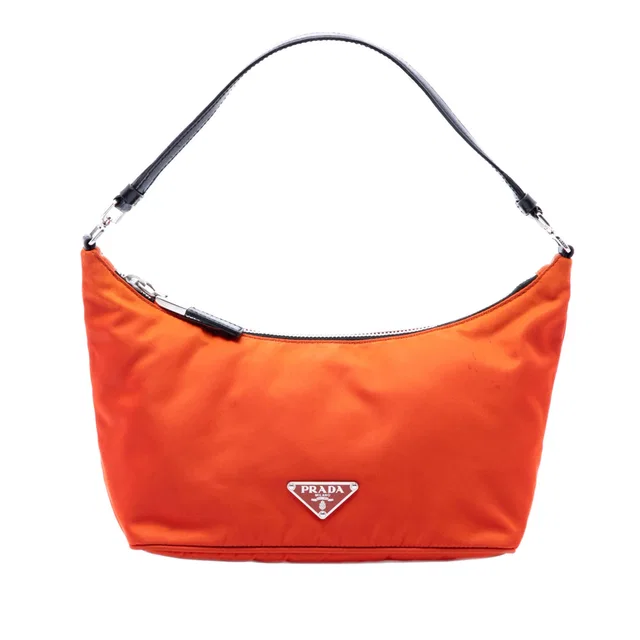 Orange Prada Tessuto Sirio Shoulder Bag in Orange Nylon from Designer Revival
