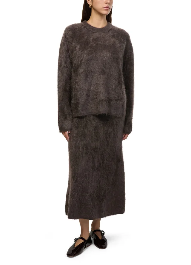 LISA YANG Asta Iconic cashmere skirt in Brown 100% cashmere, photo 2 of 6 from 24S (US)