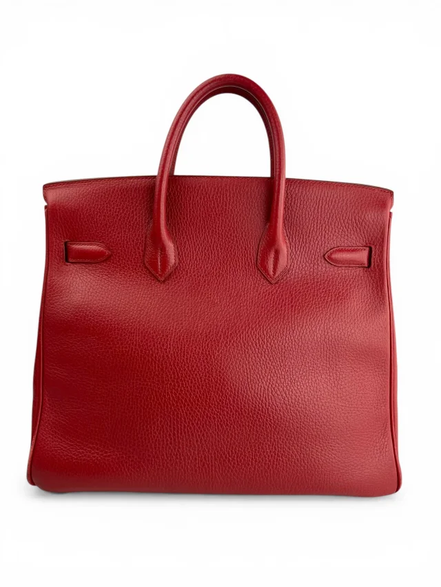Hermès Rouge Clemence 32cm HAC Birkin Bag Clemence in Red Clemence leather from Season 2 Consign, photo 6 of 15