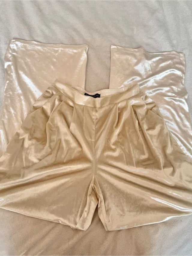 Christian Lacroix Velvet Silky Pants Cream Xs in gold Velvet from Poshmark