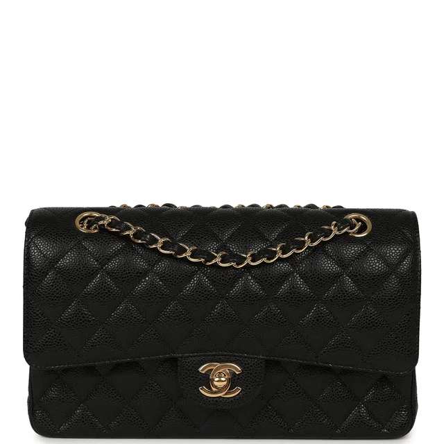 Chanel Medium Classic Double Flap Bag Black Caviar Gold Hardware in Black Caviar leather from Madison Avenue Couture