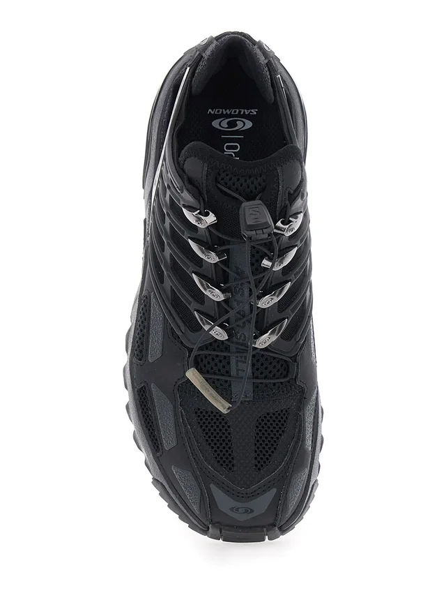 SALOMON Black Low Top Sneakers with drawstring closure and logo lettering on the side in tech fabric unisex in Black, photo 8 of 8 from Gaudenzi Boutique