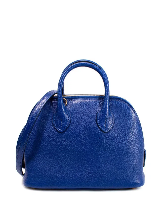 Hermès Bleu Electrique Chèvre Mini Bolide Bag GHW in Blue Goatskin from HEWI