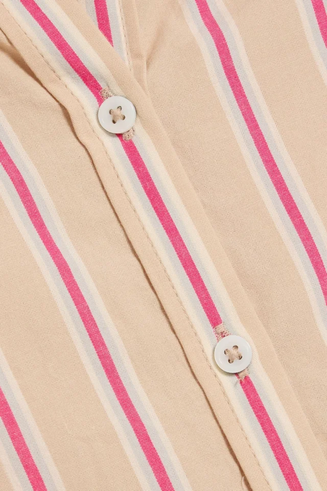Paige Striped Cotton Cropped Shirt in Beige, photo 4 of 4 from THE OUTNET