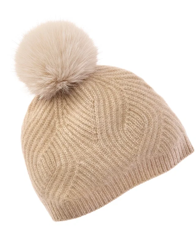 Sofia Cashmere sofiacashmere Lurex Wave Rib Cashmere Hat, image 1 of 1 from Rue La La