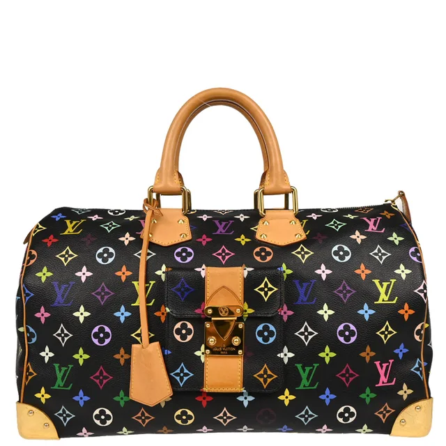 Louis Vuitton 2011 Black Monogram Multicolor Speedy 40 Handbag M93217 in Black Canvas from AMORE Vintage Tokyo
