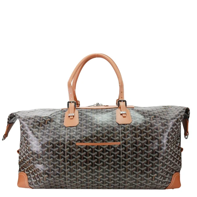 Goyard Bowling 55 Chevron Print Coated Canvas Duffle Bag Brown in Brown Coated canvas from Dallas Designer Handbags