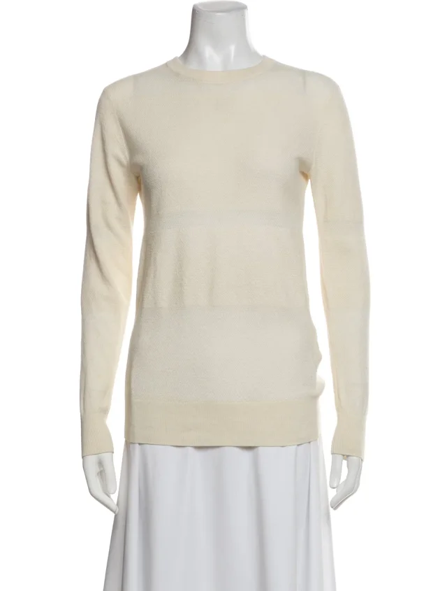 TOTEME Crew Neck Sweater in white from The RealReal