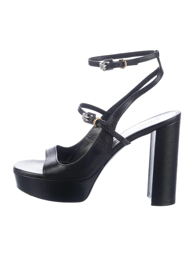Givenchy Leather Sandals in black Leather from The RealReal