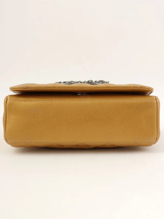 Chanel CC Mark Plate Chain Shoulder Bag, Gold, circa 2009 in Gold Leather from VINTAGE QOO TOKYO, photo 10 of 14
