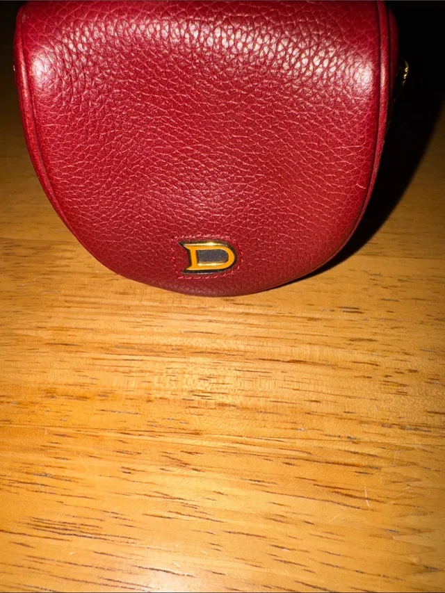 Delvaux Vintage Red Grained Leather Half-Moon Coin Purse Pouch Pristine in gold|red Caviar leather from Poshmark, photo 2 of 6