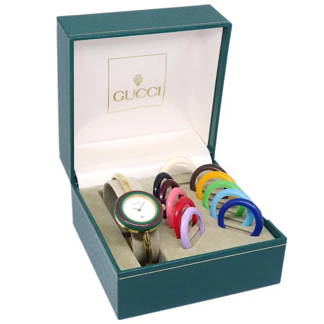 Gucci 1100-L Change Bezel Chameleon Quartz Watch SS from AMORE Vintage Tokyo