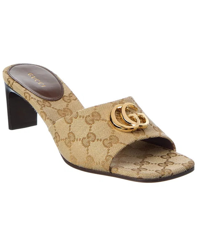 Gucci Double G GG Canvas Sandal, image 1 of 1 from Gilt