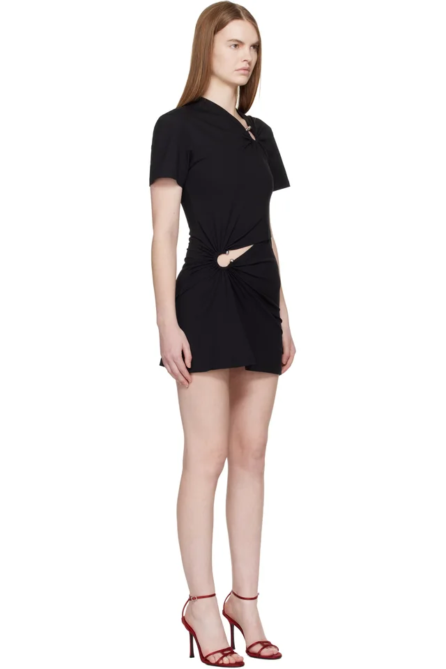 Rabanne Black Piercing Mini Dress, photo 2 of 4 from SSENSE
