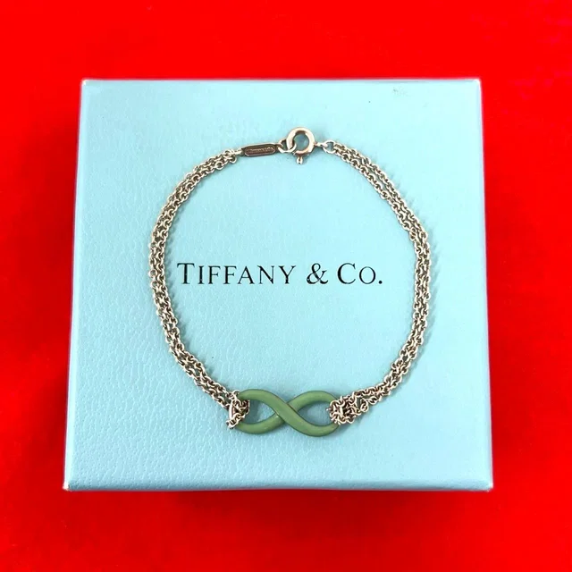 Tiffany & Co. Infinity Double Chain Bracelet 925 Sterling Silver in Silver from The Reluxe