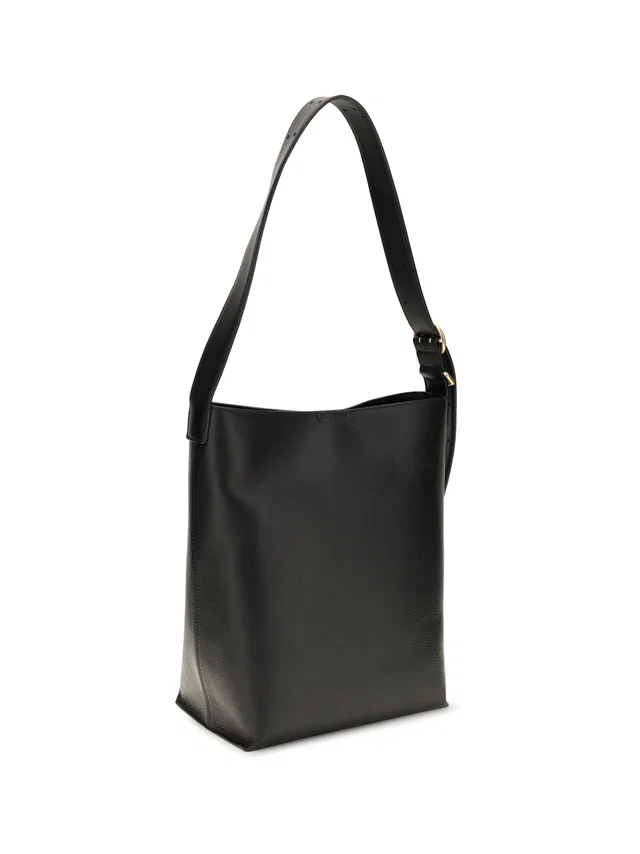 Jil Sander Cannolo Tote Bag — Black Calf Leather (bos Taurus) in Black Calfskin from HEWI