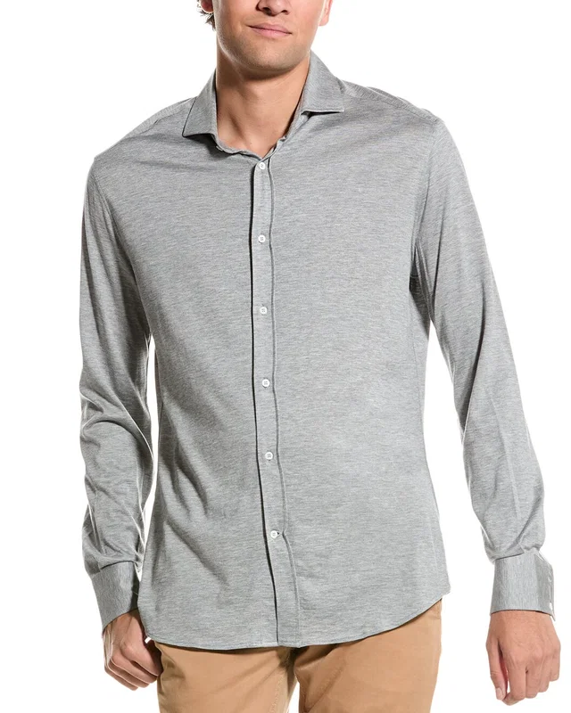 Brunello Cucinelli Slim Fit Silk-Blend Shirt, image 1 of 1 from Gilt