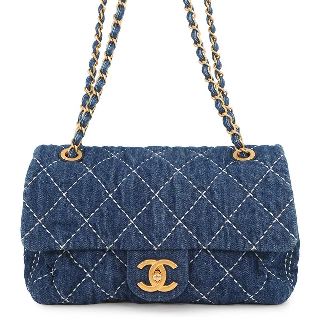 Chanel Matelasse Single Flap ChainShoulder Bag BlueAS1328 Denim Size 25 in Denim from GALLERY RARE