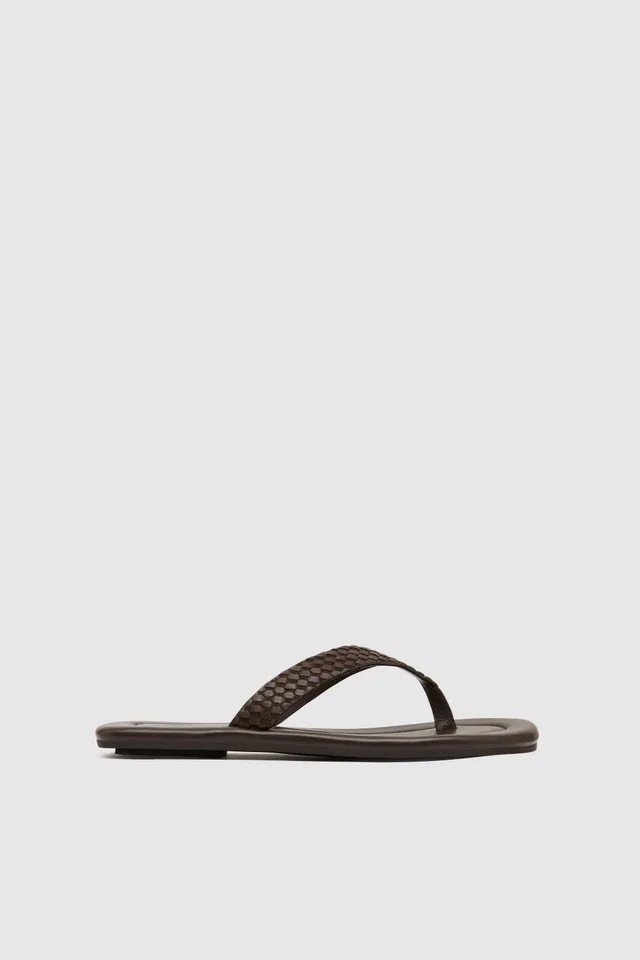 St Agni Lattice Weave Thong - Coffee from St. Agni, photo 1 of 1