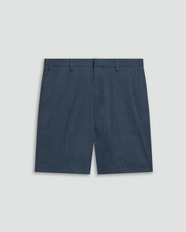 Theory Standard Short in Good Linen in DARK BLUE WING 62% Linen, 36% Viscose, 2% Elastane, photo 7 of 14 from Theory