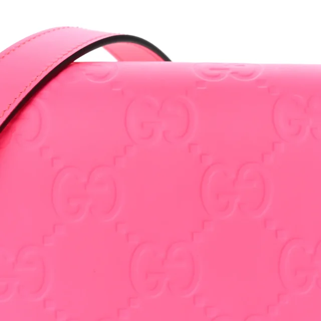 Gucci GG Rubber effect Super Mini Bag Pink in Pink Calfskin from FASHIONPHILE, photo 7 of 11